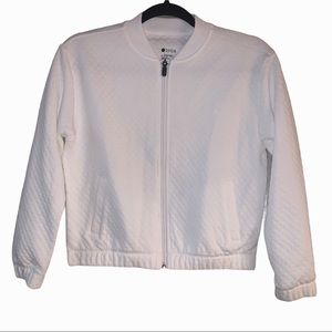 Zella Girl white Diamond Quilt Jacket. L 10-12